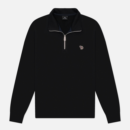 Мужская толстовка Paul Smith Zebra Logo Regular Half-Zip, цвет чёрный