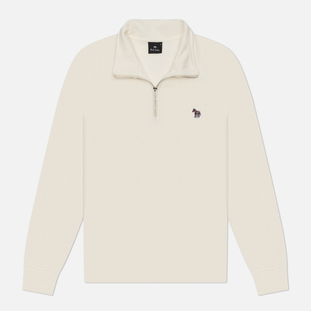 Мужская толстовка Paul Smith Zebra Logo Regular Half-Zip, цвет белый, размер L