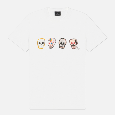 Мужская футболка Paul Smith Casual Fit Skulls, цвет белый, размер M