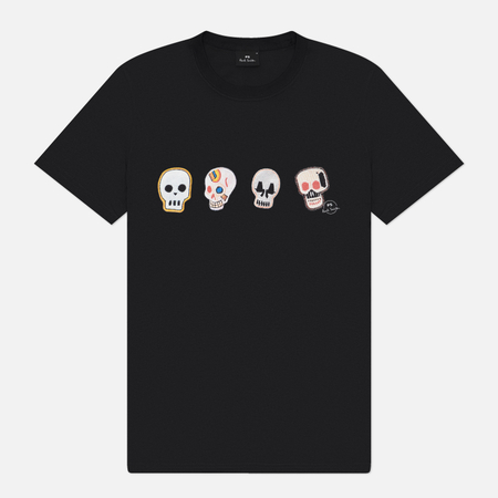 Мужская футболка Paul Smith Casual Fit Skulls, цвет чёрный, размер M