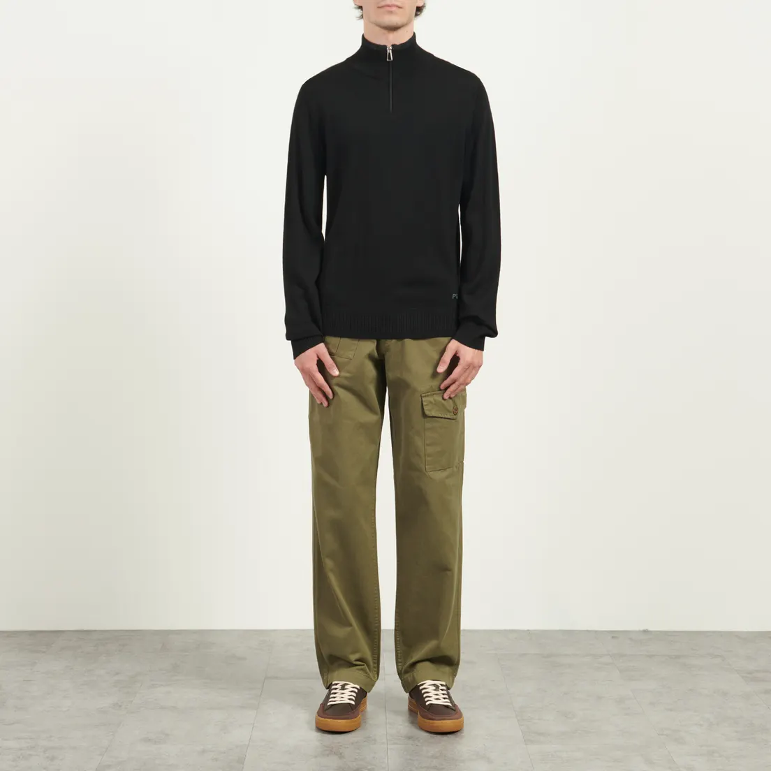 Paul Smith Мужской свитер Merino Wool Half-Zip