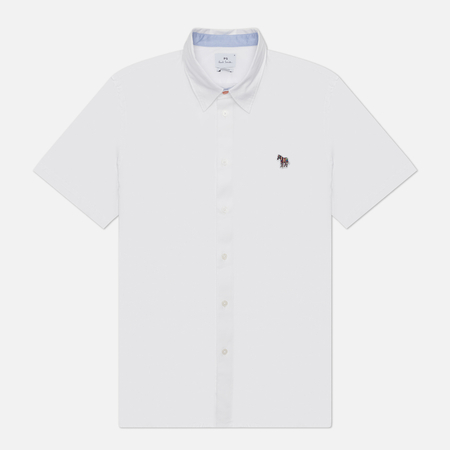 Мужская рубашка Paul Smith Zebra Logo Casual Fit Short Sleeve, цвет белый, размер M