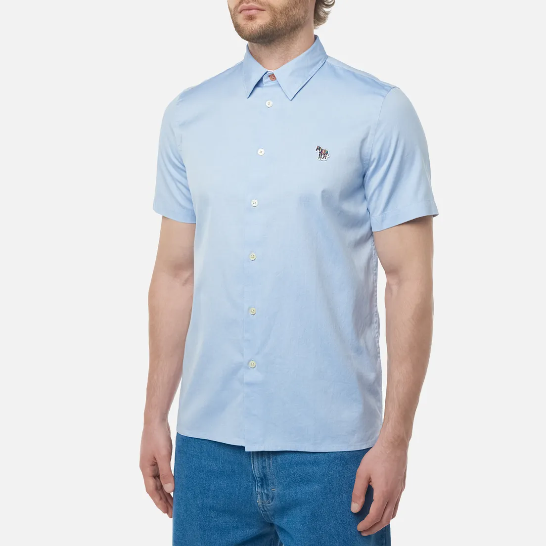 Paul Smith Мужская рубашка Zebra Logo Casual Fit Short Sleeve