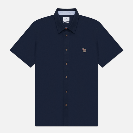   Brandshop Мужская рубашка Paul Smith Zebra Logo Casual Fit Short Sleeve, цвет синий, размер XL