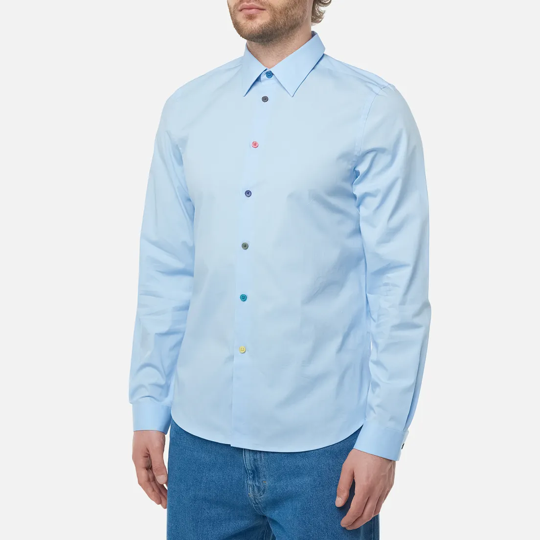 Paul Smith Мужская рубашка Multicolour Buttons Tailored Fit