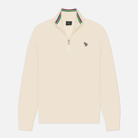 Мужской свитер Paul Smith Zip Neck Zebra Bad, цвет бежевый, размер S