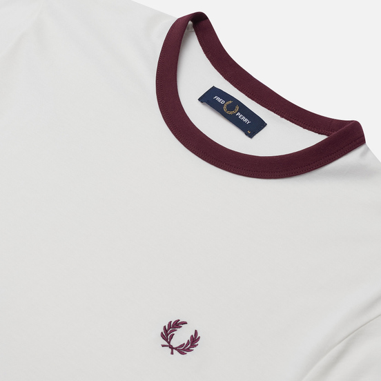 Мужская футболка Fred Perry Ringer Snow White/Black/Black