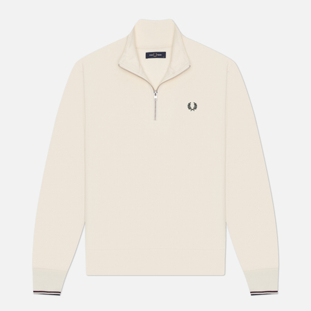 Мужская толстовка Fred Perry Half Zip, цвет бежевый, размер S