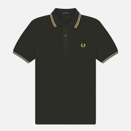 Мужское поло Fred Perry M3600 Twin Tipped, цвет зелёный, размер S