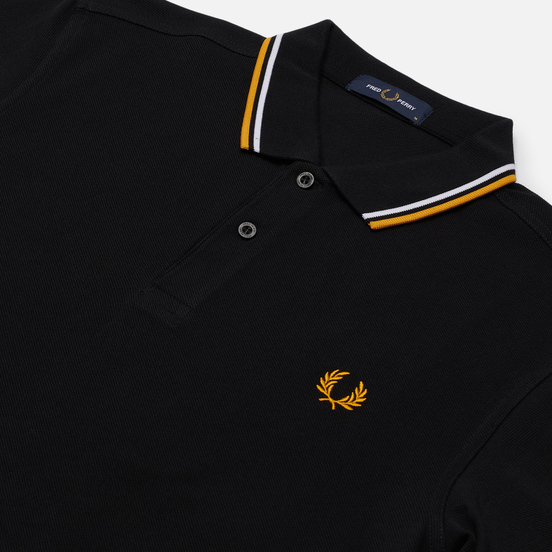 Мужское поло Fred Perry M3600 Twin Tipped Black/White/Gold