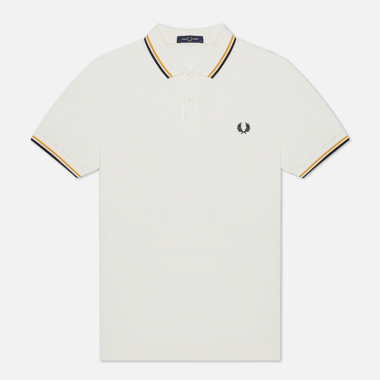 Мужское поло Fred Perry M3600 Twin Tipped Snow White/Gold/Black