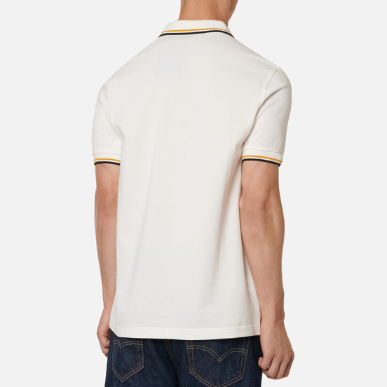 Мужское поло Fred Perry M3600 Twin Tipped Snow White/Gold/Black