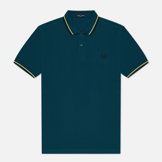 Мужское поло Fred Perry M3600 Twin Tipped Petrol Dreams/Daffodil/Navy