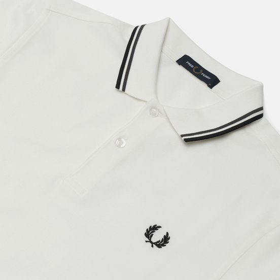 Мужское поло Fred Perry M3600 Twin Tipped Snow White/Graphite/Black