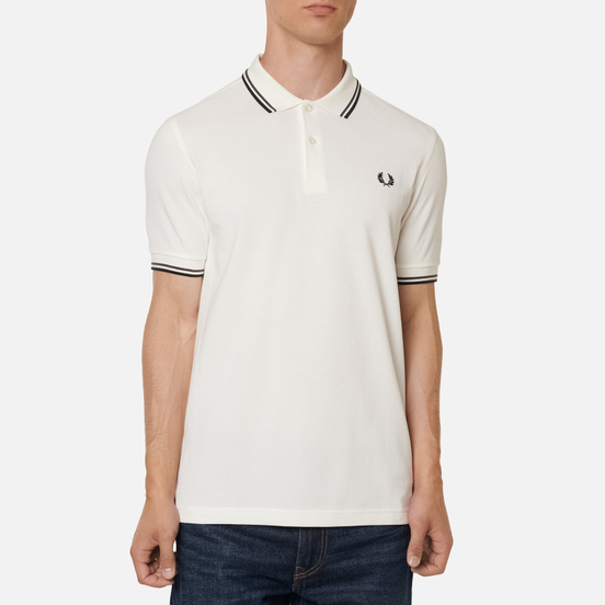Мужское поло Fred Perry M3600 Twin Tipped Snow White/Graphite/Black