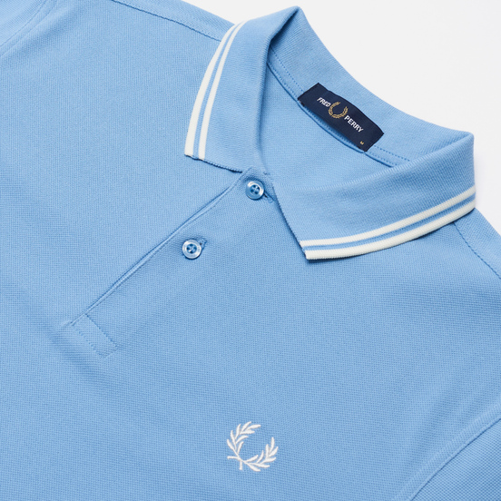Мужское поло Fred Perry M3600 Twin Tipped Sky/Snow White/Snow White