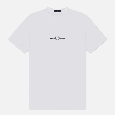 Мужская футболка Fred Perry Embroidered Regular, цвет белый, размер L