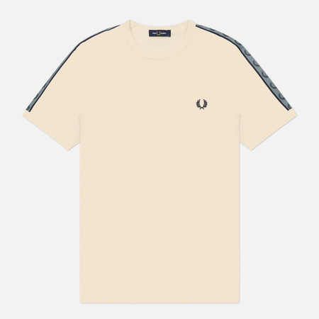 Мужская футболка Fred Perry Contrast Tape Ringer, цвет бежевый, размер XL