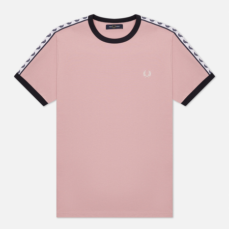 Мужская футболка Fred Perry Taped Ringer, цвет розовый, размер XXL