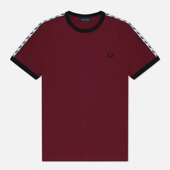 Мужская футболка Fred Perry Taped Ringer Tawny Port/Black/White