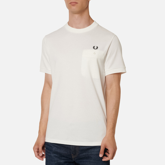 Мужская футболка Fred Perry Modernist Streetwear Pocket Detail Pique Snow White