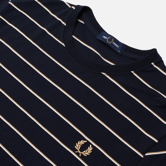 Мужская футболка Fred Perry Colour Block Fine Stripe Navy