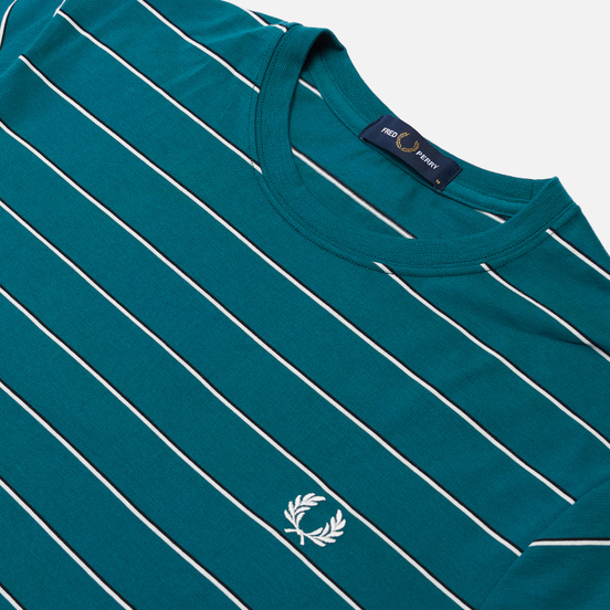 Мужская футболка Fred Perry Colour Block Fine Stripe Light Petrol