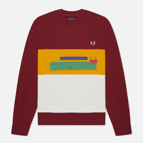 Мужская толстовка Fred Perry Colour Block Mixed Graphic Tawny Port