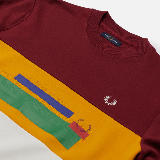 Мужская толстовка Fred Perry Colour Block Mixed Graphic Tawny Port