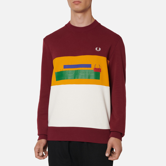 Мужская толстовка Fred Perry Colour Block Mixed Graphic Tawny Port