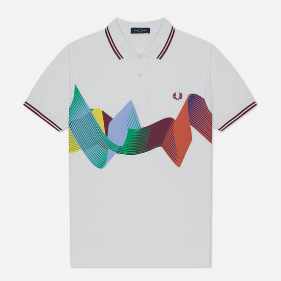 Мужское поло Fred Perry Abstract Sport White