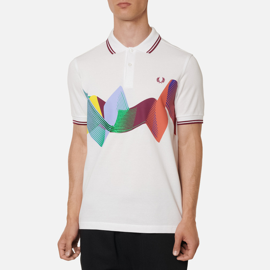 Мужское поло Fred Perry Abstract Sport White