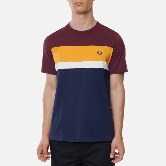 Мужская футболка Fred Perry Colour Block Mahogany
