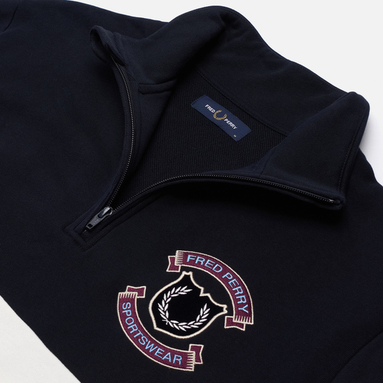 Мужская толстовка Fred Perry Shield Half-Zip Navy