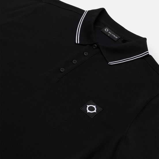 Мужской лонгслив MA.Strum Jersey Polo Jet Black