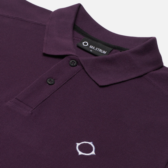 Мужское поло MA.Strum Pique Embroidered ID Aubergine