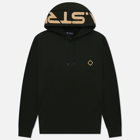 фото Мужская толстовка ma.strum hoodie logo print, цвет оливковый, размер s