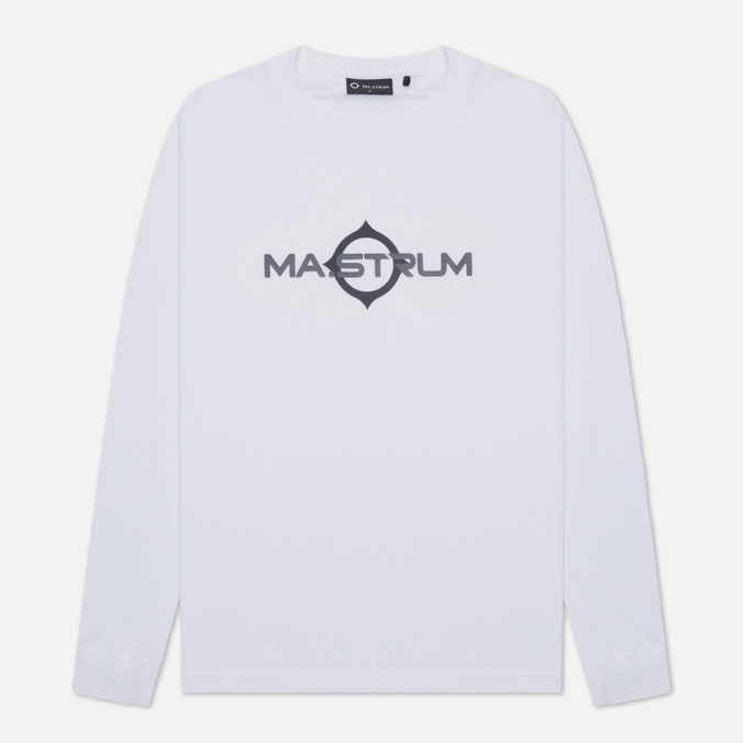 Мужской лонгслив MA.Strum, цвет белый, размер S MAS8367-F21-M100 Logo Print FW21 - фото 1