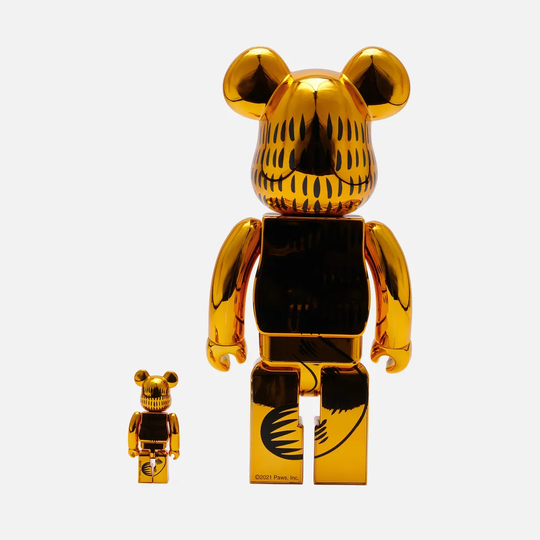 Medicom Toy Игрушка Garfield Gold Chrome 100% & 400%