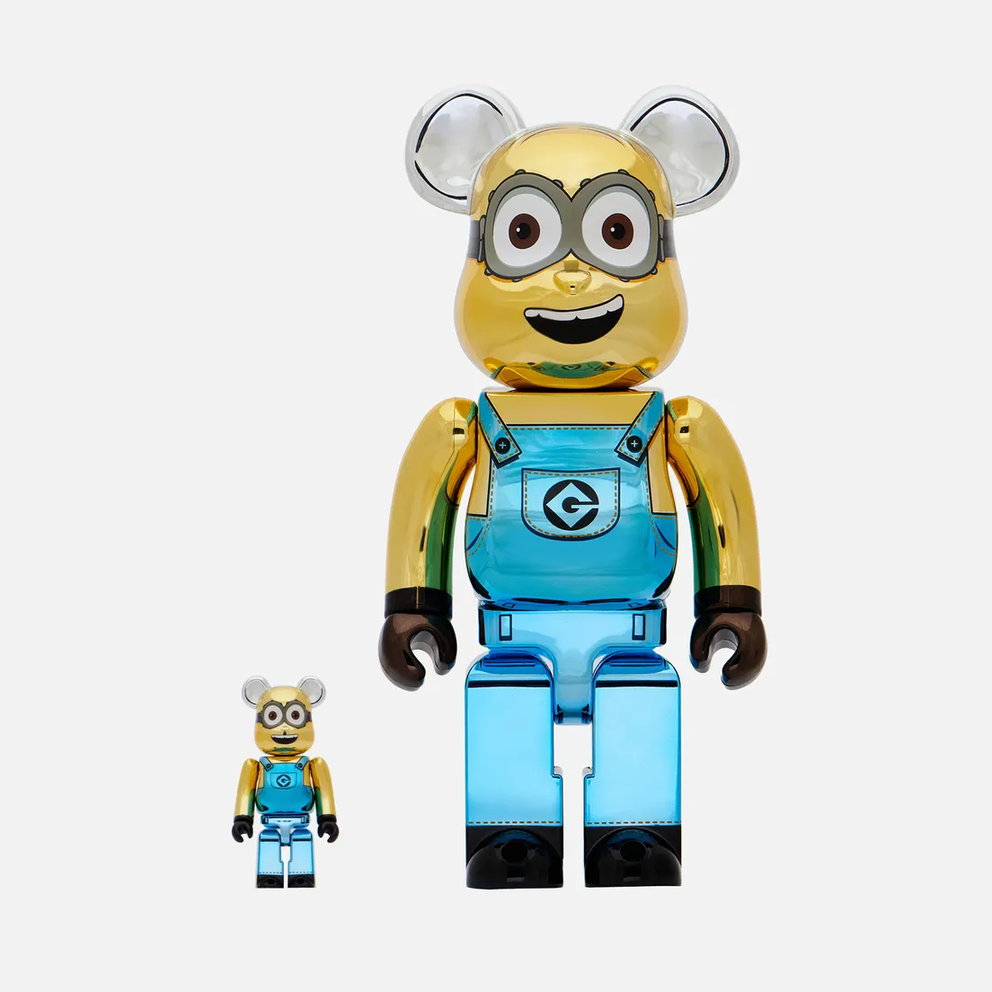 Medicom Toy Игрушка Minion Dave Gold Chrome 100% & 400%