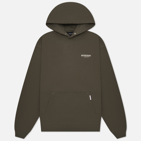 фото Мужская толстовка represent represent owners club hoodie, цвет оливковый, размер s