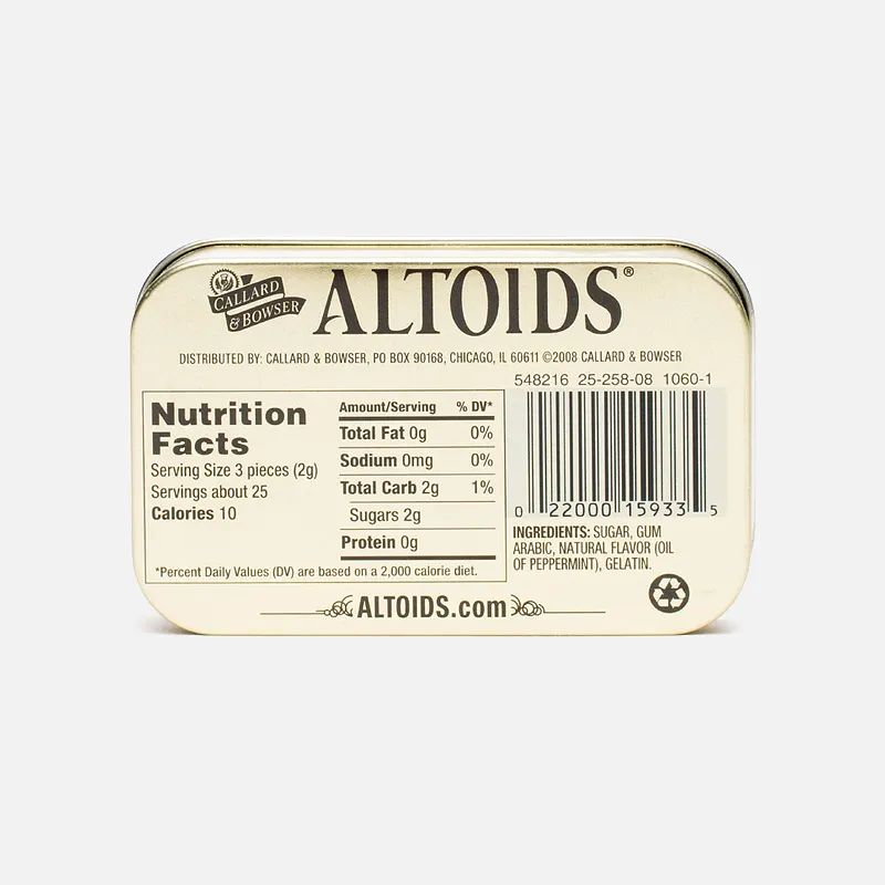 Altoids Леденцы Peppermint Curiosly Strong