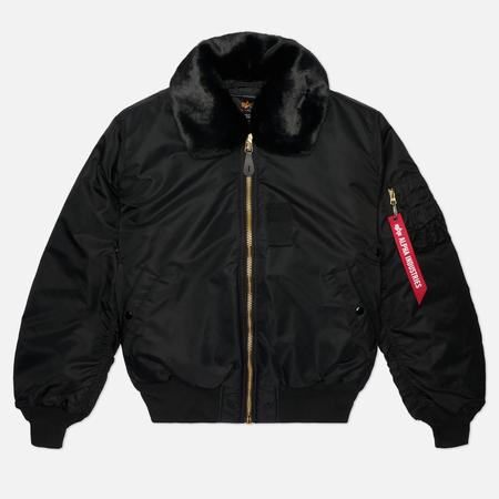 Мужская куртка бомбер Alpha Industries Alpha B-15 Flight, цвет чёрный, размер XXL