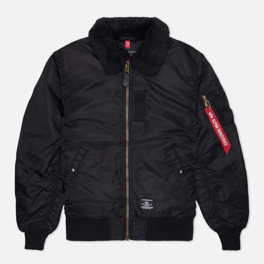 Alpha Industries Мужская куртка бомбер B-15 Mod Flight Faux Mouton Collar