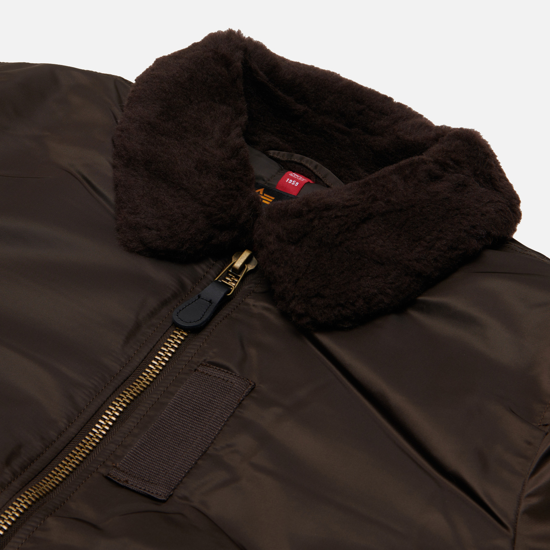Alpha Industries Мужская куртка бомбер B-15 Mod Flight Faux Mouton Collar