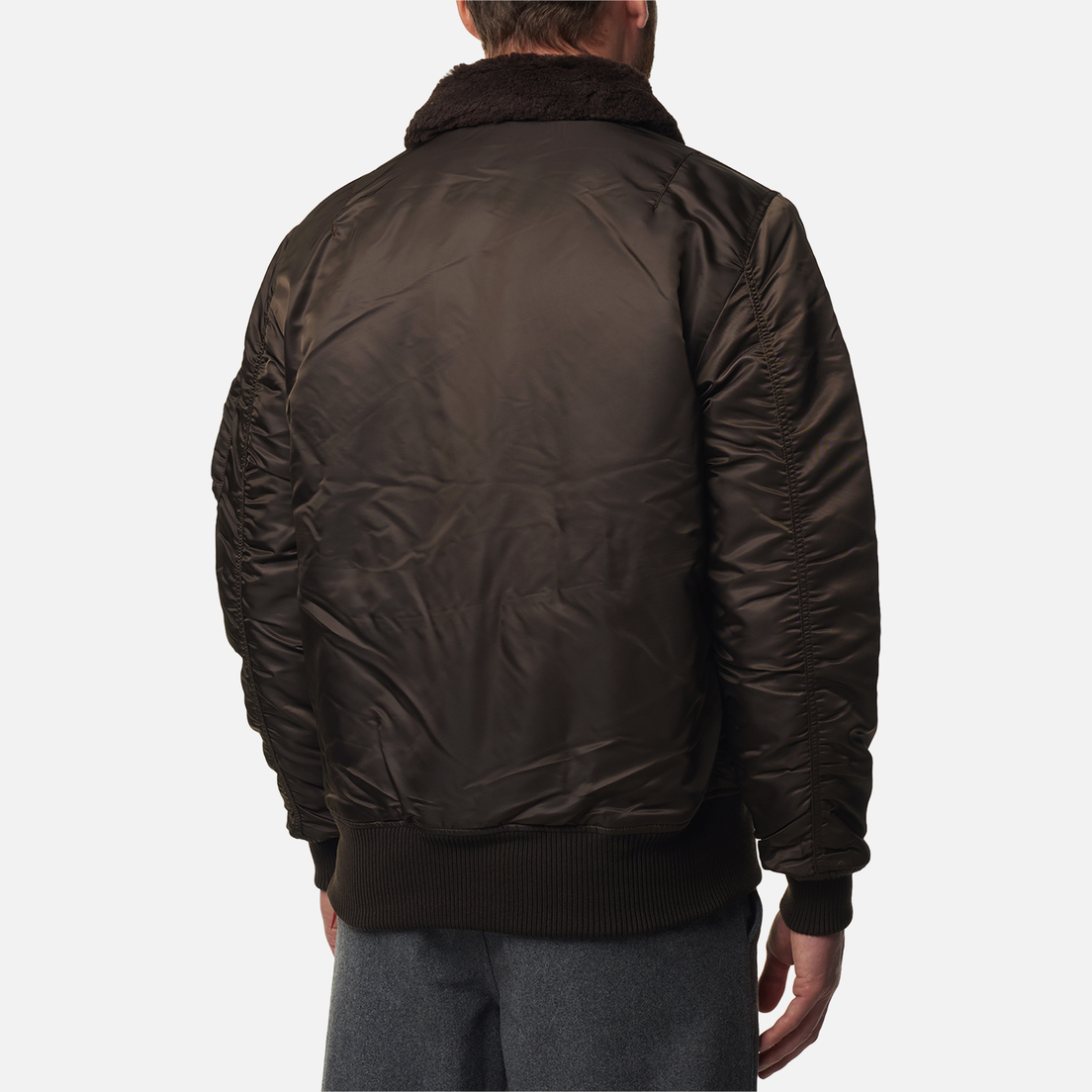 Alpha Industries Мужская куртка бомбер B-15 Mod Flight Faux Mouton Collar