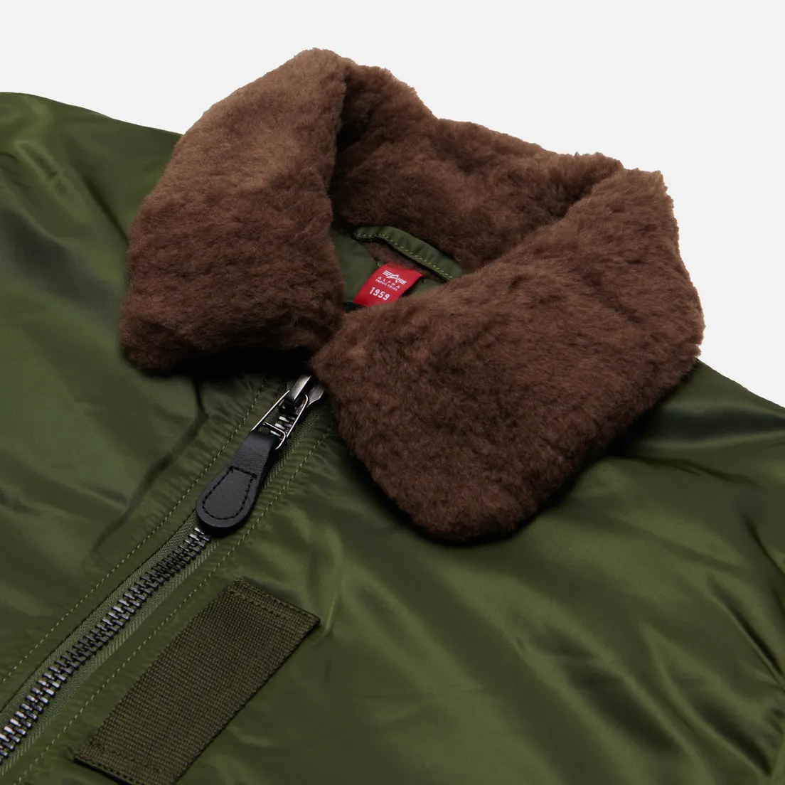 Alpha Industries Мужская куртка бомбер B-15 Mod Flight Faux Mouton Collar