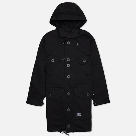 фото Мужская куртка парка alpha industries canadian mod, цвет чёрный, размер s
