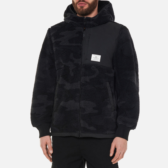 Мужская куртка Alpha Industries Sherpa Utility Hooded Black Woodland Camo