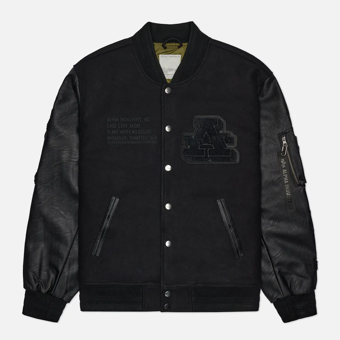 Alpha Industries Мужская куртка бомбер Leather MA-1 Varsity